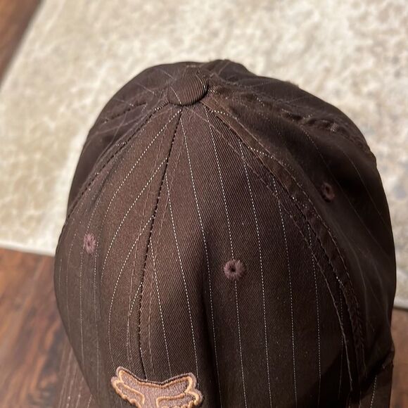 Fox racing Legacy Brown Pinstripe Flex-fit baseball hat cap in GUC - Picture 4 of 7
